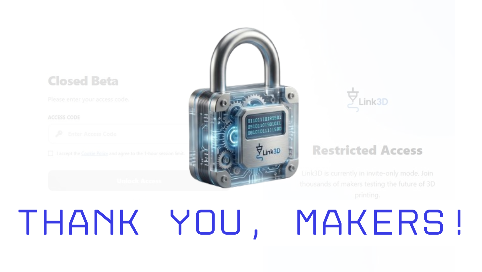 Link3D - Thank You Makers, Closed Beta Finished